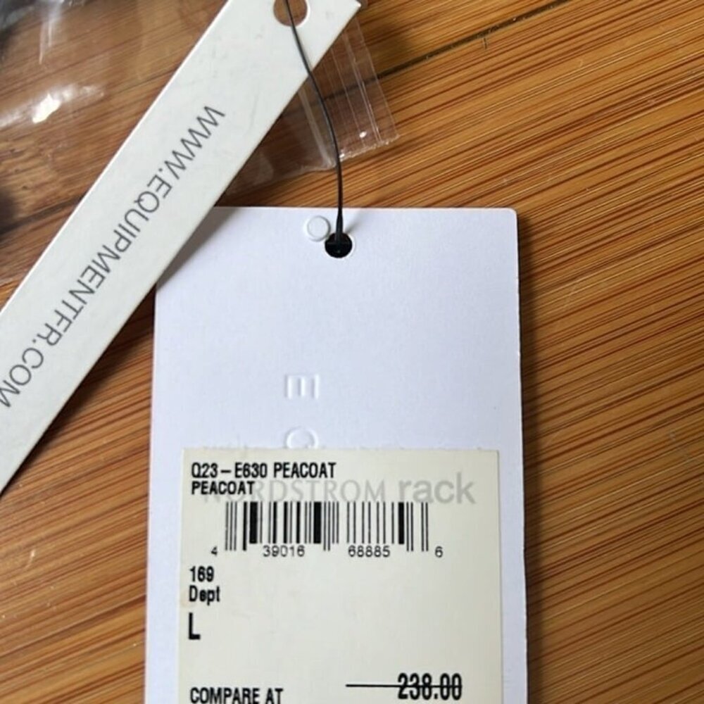 NWT Equipment Femme navy Adalyn Silk Sleeveless Shirtdress button down Size L - Picture 5 of 10